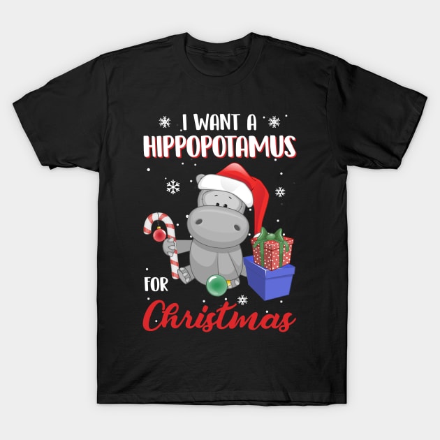 I Want A Hippopotamus For Christmas T-Shirt by TeeSky